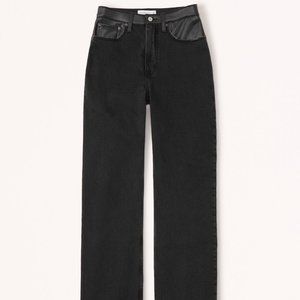 Abercrombie & Fitch Mixed Fabric High Rise 90s Relaxed Jean